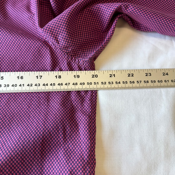 John Lennon Mens Geometric Casual Dress Shirt Fuchsia‎ Small Flip Cuffs Preppy - Picture 13 of 16